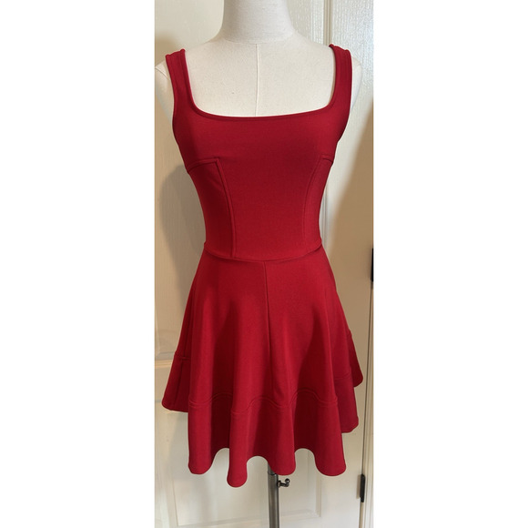 Lulu’s Dress Womens size XS Red Fit & Flare Dress back zip - Picture 1 of 8